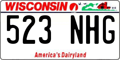 WI license plate 523NHG