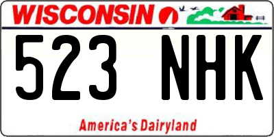 WI license plate 523NHK