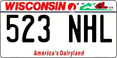 WI license plate 523NHL