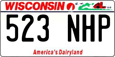 WI license plate 523NHP