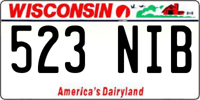 WI license plate 523NIB