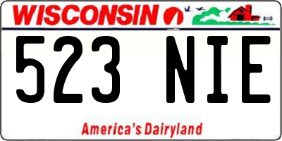 WI license plate 523NIE