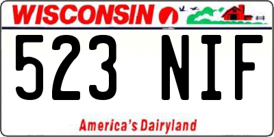 WI license plate 523NIF