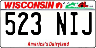 WI license plate 523NIJ