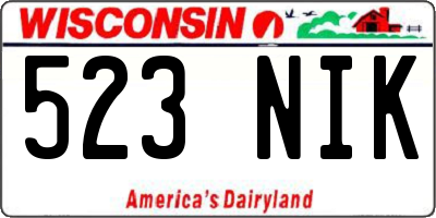 WI license plate 523NIK