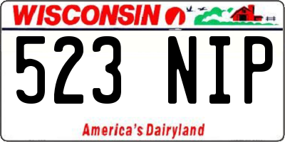 WI license plate 523NIP