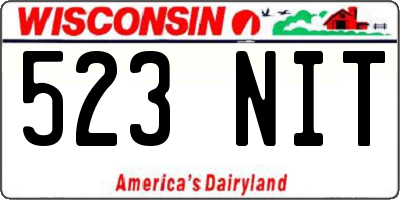 WI license plate 523NIT