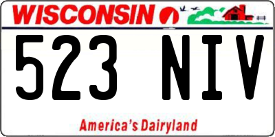 WI license plate 523NIV