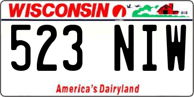 WI license plate 523NIW