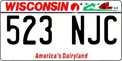 WI license plate 523NJC