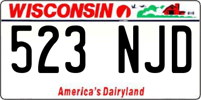 WI license plate 523NJD