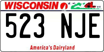 WI license plate 523NJE