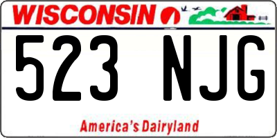 WI license plate 523NJG