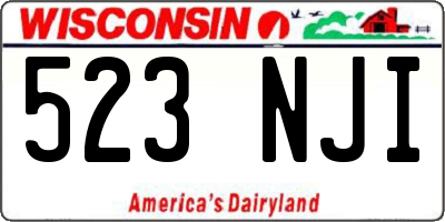 WI license plate 523NJI