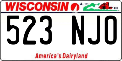 WI license plate 523NJO