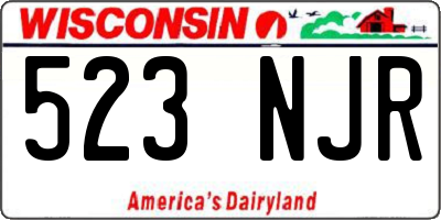 WI license plate 523NJR