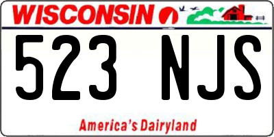 WI license plate 523NJS
