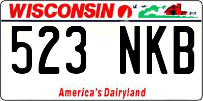 WI license plate 523NKB