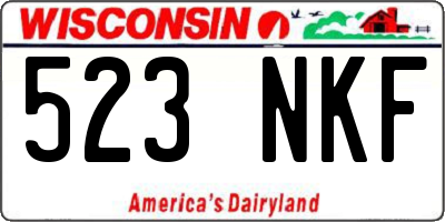 WI license plate 523NKF