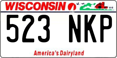 WI license plate 523NKP