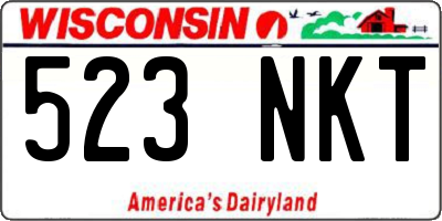 WI license plate 523NKT