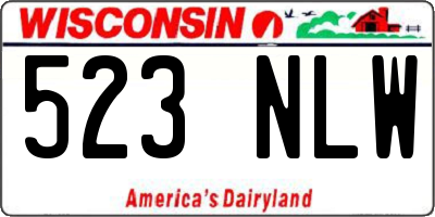 WI license plate 523NLW