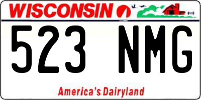 WI license plate 523NMG