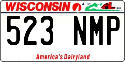 WI license plate 523NMP