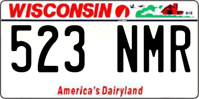 WI license plate 523NMR