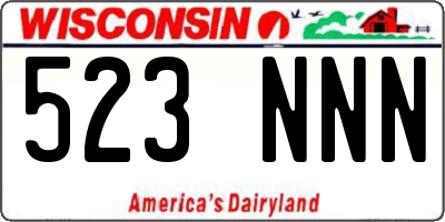 WI license plate 523NNN