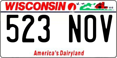 WI license plate 523NOV