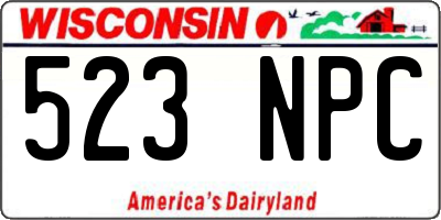 WI license plate 523NPC