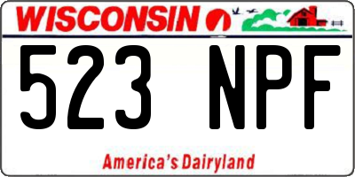 WI license plate 523NPF