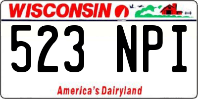 WI license plate 523NPI