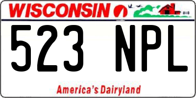 WI license plate 523NPL