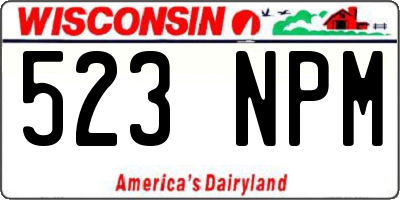 WI license plate 523NPM