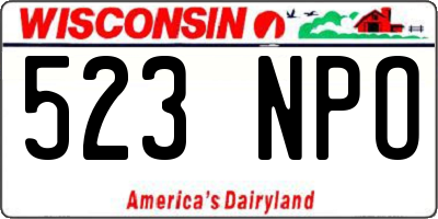 WI license plate 523NPO