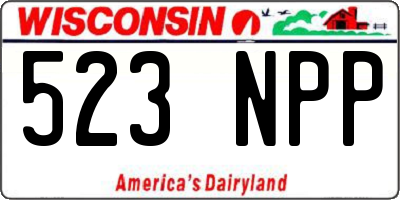 WI license plate 523NPP
