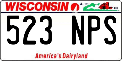 WI license plate 523NPS