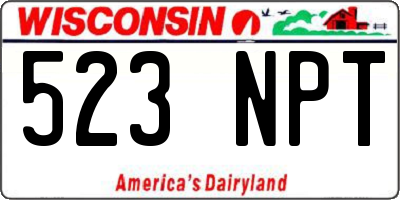 WI license plate 523NPT