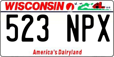WI license plate 523NPX