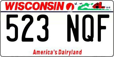 WI license plate 523NQF