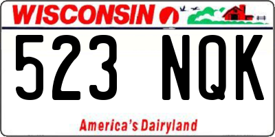 WI license plate 523NQK