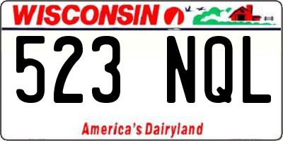 WI license plate 523NQL