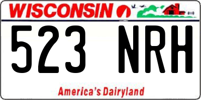 WI license plate 523NRH