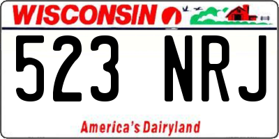 WI license plate 523NRJ