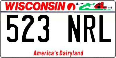 WI license plate 523NRL