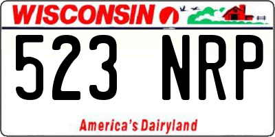WI license plate 523NRP
