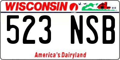 WI license plate 523NSB