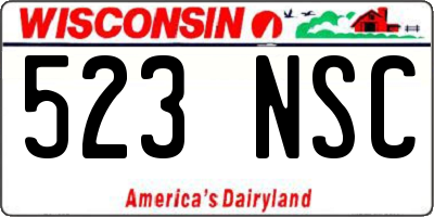 WI license plate 523NSC